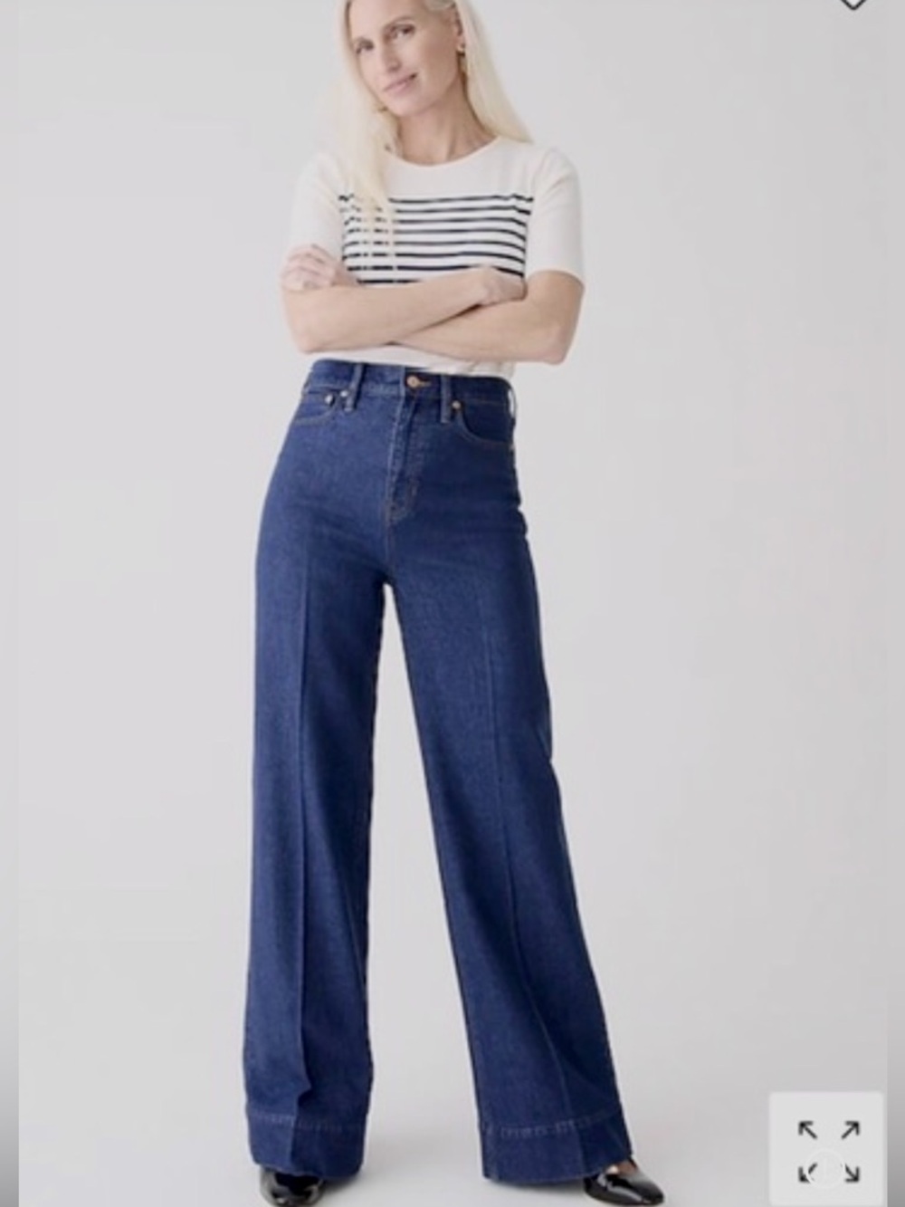 J.Crew Wide Leg Denim Trouser Jeans Fiorellas Wash 29” Inseam